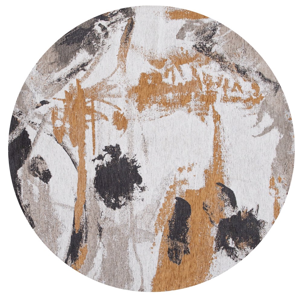 Louis De Poortere Designer Fresque Round Rugs in 9344 Middle Of